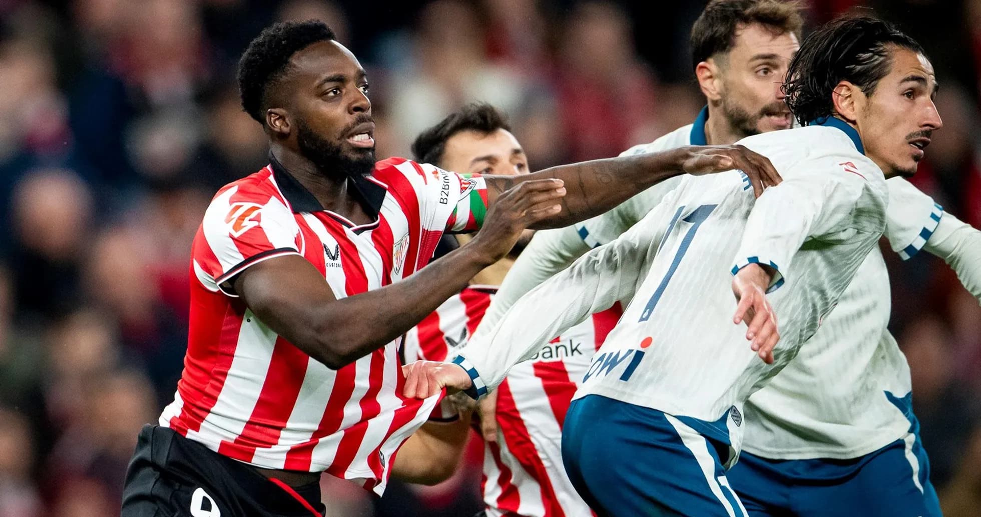 Iñaki Williams during the match. Iñaki Williams during the match.