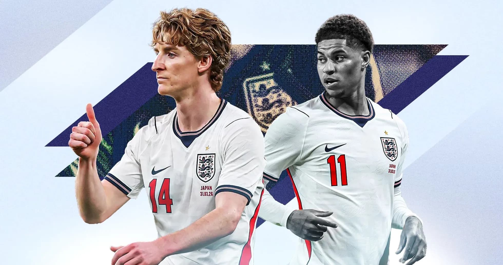 Two England players in national team kits Two England players in national team kits
