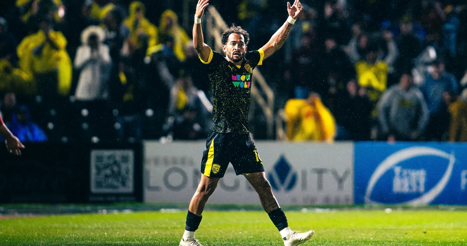 New Mexico United player celebrating during match New Mexico United player celebrating during match