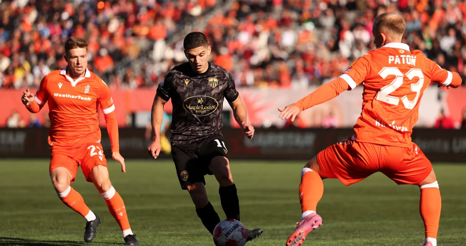 Players competing during Atlético Ottawa vs Forge match Players competing during Atlético Ottawa vs Forge match