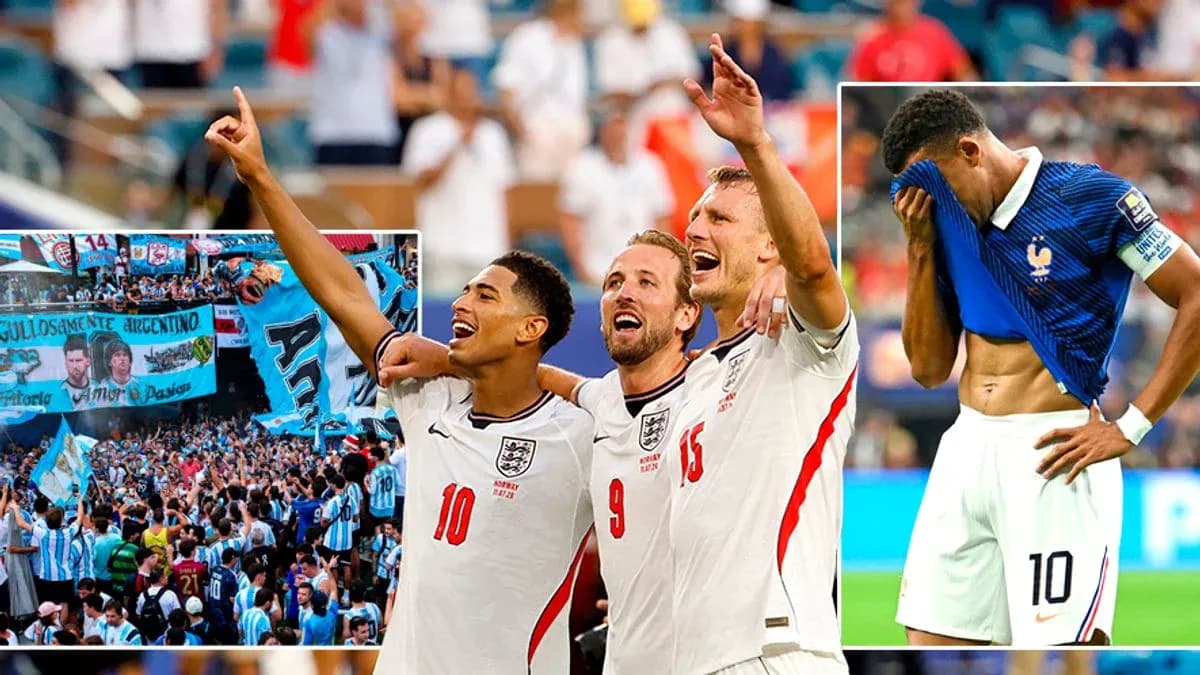England players celebrating with fans and French player disappointed England players celebrating with fans and French player disappointed