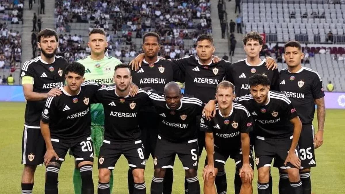 Qarabag team posing before UEFA Europa League match Qarabag team posing before UEFA Europa League match